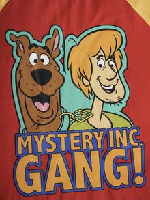 SCOOBY-DOO X SHEIN Young Boy Crew Neck Letter Cartoon Print Raglan Casual Daily T-Shirt - Multicolor - View 4