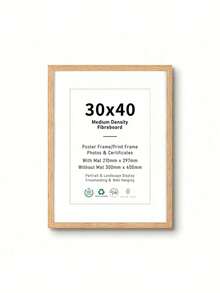 1/2/3PCS Oak Color Solid Wood Art Picture Frame Modern Minimalist Wall Hanging Decor Photo Frame With Stand For A4 30x40cm A3 Pure Wood Frame Tabletop Display Home Decoration Wall Art - Oak - View 17