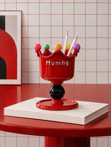 Zazumi 1pc Desktop Organizer Crown Shape With Glossy Spherical Nodes For Minimalist Office Desk Featuring Captivating Visual Delight For Career Women - Multicolor - View 8