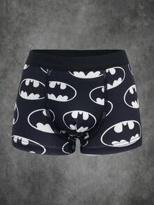 BATMAN X SHEIN Celana Dalam Boxer Anak Laki-Laki Bermotif Hitam & Kuning - Hitam - View 3