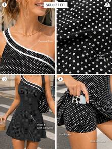 Women Short Dresses - Black and White - View 5