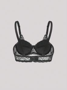 Hourtrue 2 Packs Floral Lace Underwire Lingerie Bra Setfor Summerfor Summer - Black and White - View 16