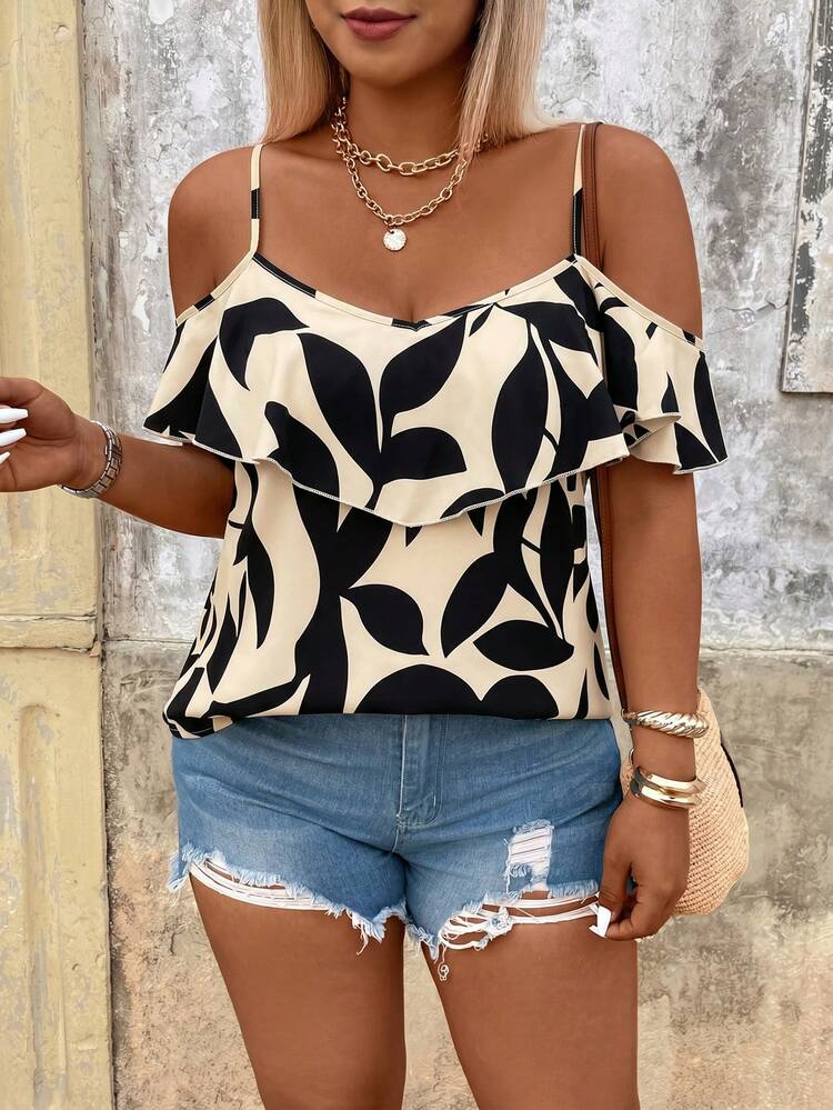 Breezaya Plus Size Women's Printed Shirt, Suitable For Dates, Romantic Vacations, Casual Daily Wear, Versatile Fashion, Spring/Summer - Multicolor - View 6