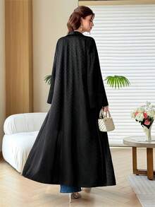 Yasmyna Spring/Summer Versatile Elegant Satin Polka Dot Commuter Fashion Slimming Women's Cardigan - Black - View 6