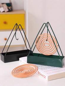 2pcs Stainless Steel Mosquito Coil Box, Ash Tray, Flame Resistant And Scalding Protective, Outdoor And Household Incense Burner Stand With Lid (Can Be Wall-Mounted Using Hooks To Prevent It From Being Kicked Over) - Multicolor - View 7