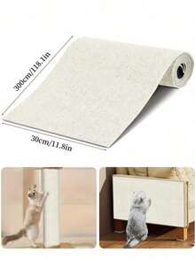 Cat Scratch Couch Furniture Protector, Cat Scratching Mat, Cuttable Cat Scratcher, Adhesive Cat Scratch Pad Deterrent For Furniture, Diy Climbing Cat Scratcher Couch Protector Against Indoor Clawing - White - View 10