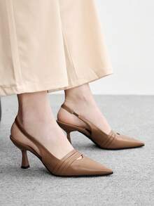 CUCCOO BIZCHIC Women's Pointed Toe Pumps, Versatile High Heels For Commuting And Daily Wear Fall Shoes - Mocha Brown - View 6