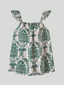 Elladie kids 青少年女孩 T-shirt 與短褲 2 件套，休閒寬鬆度假風，極簡回校穿搭，復古波希米亞夏季女童服飾 F - 彩色 - 查看 8
