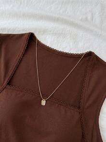 SHEIN Camisetas para adolescentes, top sin mangas de verano unicolor con fruncido lateral - Multicolor - Ver 4