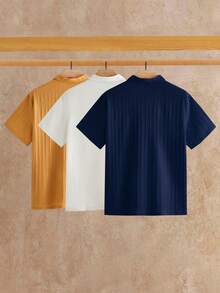 HIMLAND 3件組男士極簡冰絲觸感短袖 Polo 衫，夏季款 - 彩色 - 查看 2