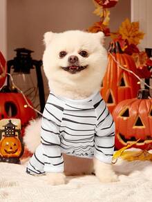1pc Pet Cat Dog Universal Halloween Mummy Cosplay Knitted Elastic Comfortable Dog Jumpsuit Pajamas, PETSIN Original Design - Multicolor - View 9