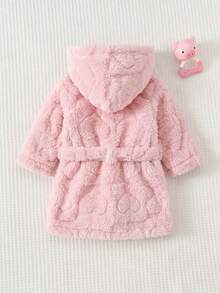 Cozy Pixies 新生兒加厚抓絨連帽長袖前綁帶睡袍 秋冬款 - 彩色 - 查看 2