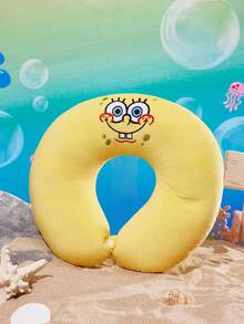 SpongeBob SquarePants | SHEIN 柔軟可愛刺繡U型枕，旅行與辦公室必備 - 黃色 - 查看 2