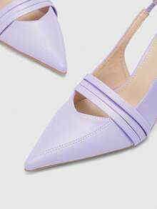 CUCCOO BIZCHIC Zapatos de tacón alto con punta fina para mujer, versátiles para ir al trabajo y uso diario - Morado claro - Ver 8