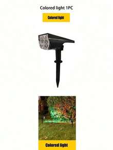 Solar-Powered Outdoor 7-Led Spotlights For Tree & Landscape, Waterproof Ip65 Dual Use Spotlight, Suitable For Courtyard, Landscape, Statue, Fountain, Lawn, Garden, Outdoor Ultra-Bright Landscape Lawn Light,  Halloween Christmas Thanksgiving Gift - black - View 13
