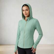 Sudadera Básica con Capucha y Cierre – Disponible en Varios Colores - Verde Pistache - Ver 1