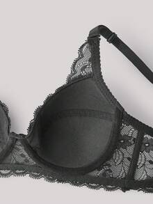 Hourtrue 2 Packs Floral Lace Underwire Lingerie Bra Setfor Summerfor Summer - Black and White - View 7