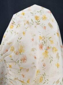 Solflare Mono elegante de mujer talla grande con cuello cuadrado, estampado floral, mangas raglán cortas y bajo con volantes - Multicolor - Ver 8