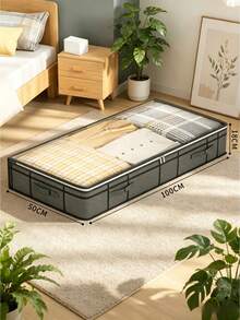 Large Storage Organizer Bag With Clear Window, Multi-Layer Clothing Storage Box For Wardrobe Closet, Under-Bed Space Saving Vertical Holder For Jeans Sweaters Blankets, Travel Suitcase Packing Cubes Alternative, Bedroom Home Clothes Storage Solution - Black and White - View 7