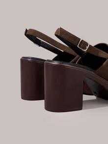 Styleloop Women's Shoes Summer Versatile Coffee-Colored Square Toe Without Grinding Feet Thick High-Heeled Sandals, Bohemian Vacation Style - Coffee Brown - View 5