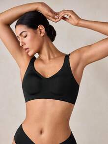 Veilyse 3 piezas Sujetadores cómodos y casuales minimalistas, de tela de punto elástica y transpirable, con estilo francés elegante y maduro para mujer, sin aros, relajados y versátiles, que no se deforman - Multicolor - Ver 4