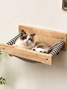 1Pc Of Cat Wall Shelf And Perch For Sleeping, Playing, Climbing And Resting, Cat Ladder Steps, Modern Cat Hammock And Furniture Suitable For Large Cats Or Kittens - Apricot - View 9