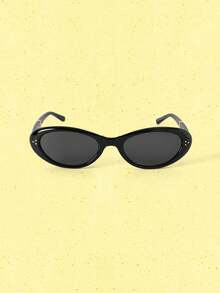 Popjeli Y2K Retro Sweet And Cool Wind Transparent Cat Eye Glasses, Metal Temple Design, Daily Versatile Commuting Fashion - Multicolor - View 18