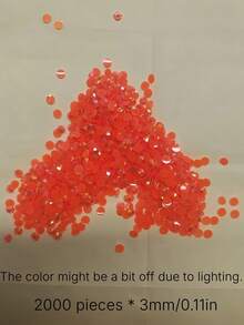 2000 piezas de 3-6mm Piedras de imitación de resina planas naranjas, gemas de gelatina redondas para hacer accesorios, zapatos, ropa, cosméticos, bolsos, decoración - Naranja - Ver 10