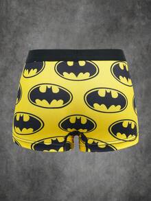 BATMAN X SHEIN Celana Dalam Boxer Anak Laki-Laki Bermotif Hitam & Kuning - Hitam - View 6