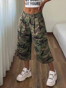 StreetHx Pantalon cargo en jean camouflage taille basse - Multicolore - Voir 4