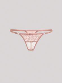 Hourtrue Valentine's Day Women's Contrast Lace Bow Decor Sexy G-String Panties (Set Of 3) Bow Tie - Multicolor - View 12
