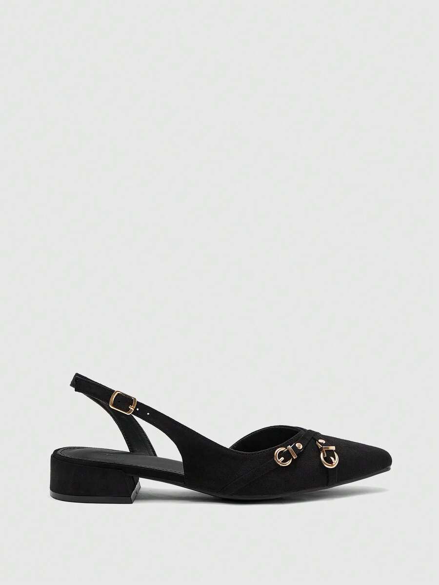 CUCCOO BIZCHIC New Design Pointed Minimalist Commuter Style Stylish Flats, Suitable For Christmas And Spring Wear - Quiet night black, - View 1