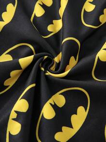 BATMAN X SHEIN 大尺碼女款卡通印花鬆緊腰內褲 - 黑色 - 查看 6