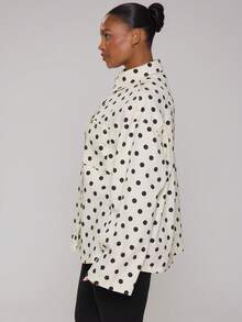 MUSERA Curve Polka Dot Denim Jacket - Multicolor - View 3