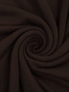 Manfinity Dauomo Atasan Rajut Kasual Lengan Pendek Bergaris Patchwork untuk Pria - Coffee Brown - View 7