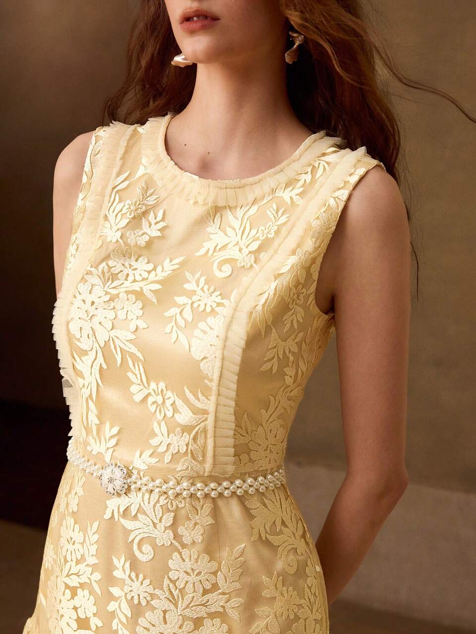 ELEGANT VINTAGE LACE WOMEN'S LONG DRESS