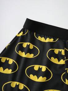 BATMAN X SHEIN 大尺碼女款卡通印花鬆緊腰內褲 - 黑色 - 查看 3