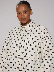 MUSERA Curve Polka Dot Denim Jacket - Multicolor - View 2