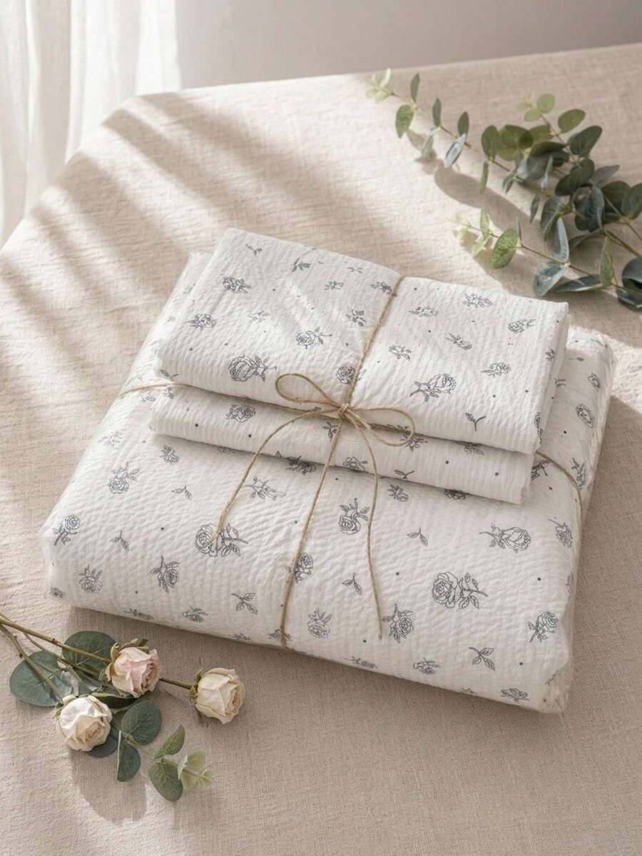 Cirelle 2/3 Pieces100% Polyester 3D Bubble Texture, Soft And Comfortable Bedding (Duvet Cover + 1/2 Pillowcases, No Comforter Included), All-Season Modern Polyester Bedding Collection - Multicolor - View 1
