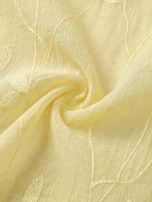 GlowEve CURVE Plus Size Mesh Embroidery Flutter Sleeve Blouse, Ruffle Hem Youthful Top - Yellow - View 3