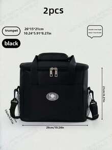 1Pc/2pcs – Black Lunch Box Bag, Insulated Lunch Bag, Elementary School Student Version, Includes Rice Bag. Waterproof, Thick Aluminum Foil Wrap, "Back To School" Edition. - Black - View 10