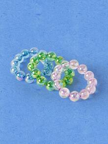 Popjeli 3-Piece Color Laser Beaded Bracelet, Simple Multi-Purpose Stackable Jewelry, Minimalist/Vintage/Elegant, Perfect For Mom/Lady/Girl/Mother, Summer/Beac - Multicolor - View 6