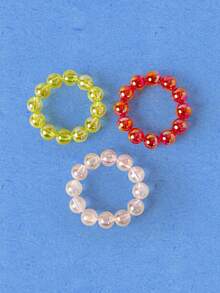 Popjeli 3-Piece Color Laser Beaded Bracelet, Simple Multi-Purpose Stackable Jewelry, Minimalist/Vintage/Elegant, Perfect For Mom/Lady/Girl/Mother, Summer/Beac - Multicolor - View 10