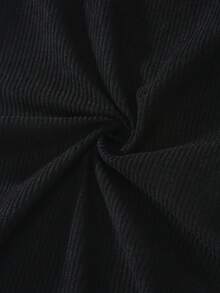 SHEIN 經典休閒長褲 春/秋款 雙層腰頭 簡約舒適 衛衣布料 適合居家、街頭、運動，可隨意搭配外套與上衣展現青春活力 - 黑色 - 查看 7