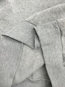 Lalippa Sweatshirt Lengan Panjang Wanita dengan Kerah Bulu dan Motif Patchwork, Kasual, Serbaguna untuk Pemakaian Sehari-hari - Grey - View 6