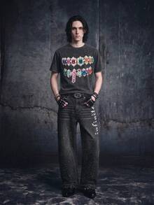 Vyqestra Men Round Neck Short Sleeve Printed Casual T-Shirt, For Friends - Black - View 4