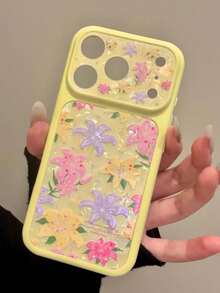 ShellaStory Casing Ponsel Motif Bunga Berwarna-warni Romantis Elegan Kompatibel dengan iPhone 17 Pro Max 17 Pro 17 16 Pro Max 16 Pro 16 15 Pro Max 15 Pro 15 14 Pro Max 14 Pro 14 Pelindung Bergaya Bunga - Kuning - View 7