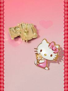 HELLO KITTY AND FRIENDS | SHEIN A Pair Of New Creative Multi-Color Cartoon Animal Pattern Printing Brooches, IP Joint Design, Cute Personalized, Simple And Generous, Can Also Be Used - Multicolor - View 6