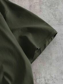 AXEPEAK Camisa casual versátil de uso diario para hombre con color contrastante y abotonadura sencilla - Verde - View 4