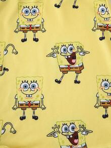 SpongeBob SquarePants | SHEIN Women's Colorblock Cartoon Print Casual Daily Hipster Panties - Multicolor - View 6